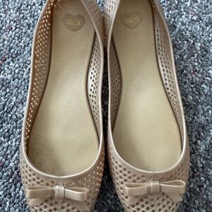 Melissa Beige Bow Flats